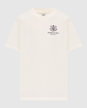 Sporty & Rich Ivory T-shirt with SR Hotel print TO11985276WH06