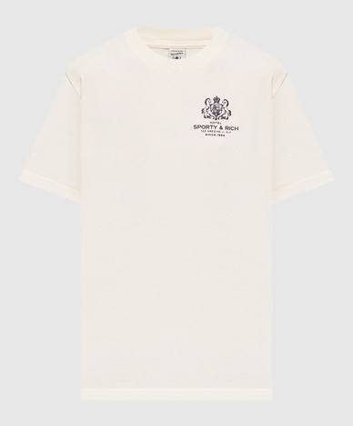 Elfenbeinfarbenes T-Shirt mit SR Hotel-Aufdruck