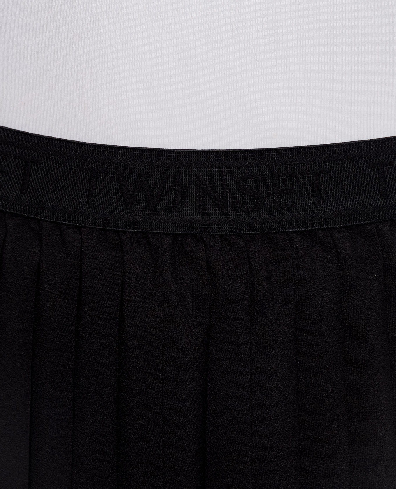 Black pleated skirt with lace Twinset 5