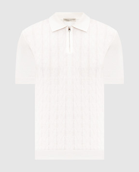 Cashmere&Whiskey White polo with textured pattern M54268011