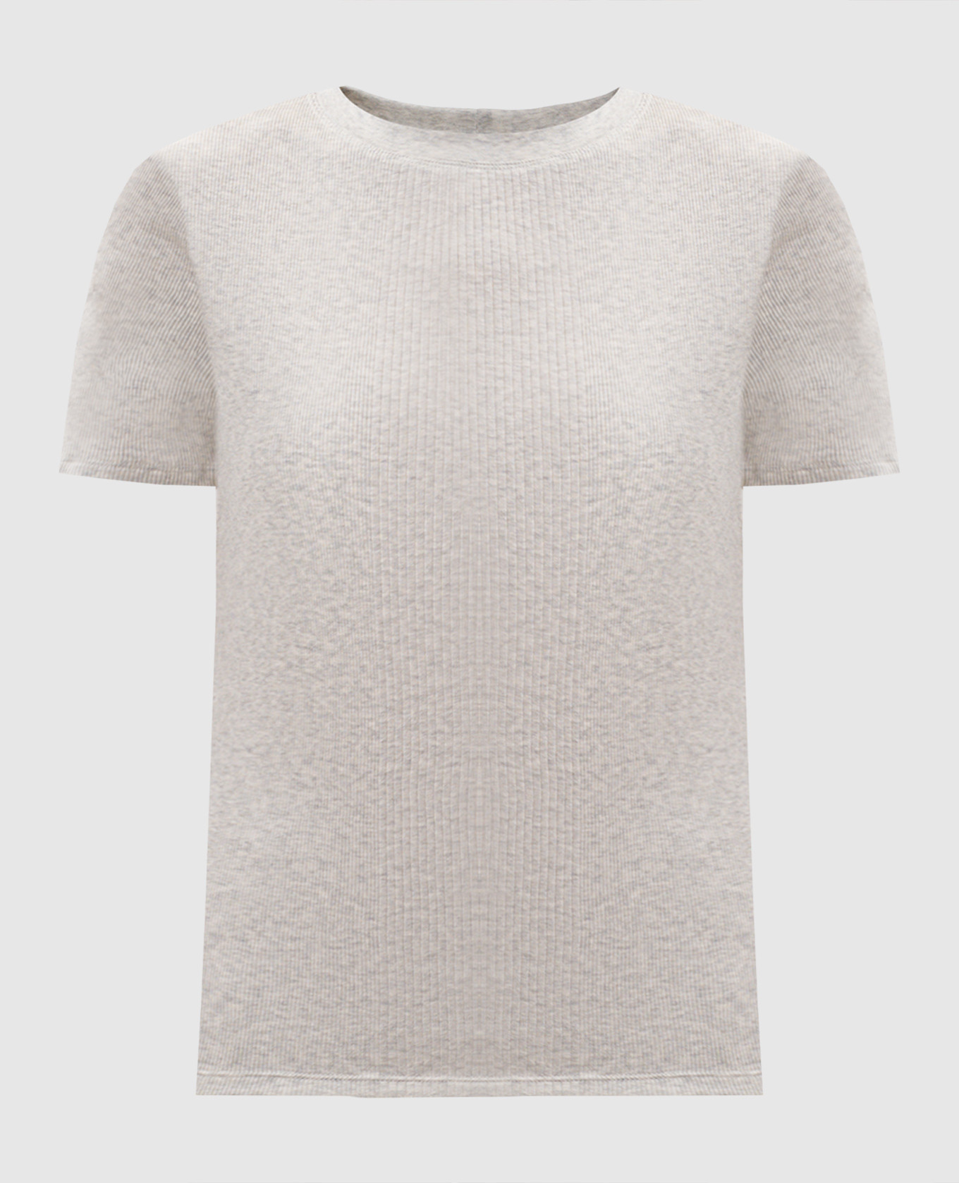 AVALYN grey melange ribbed t-shirt
