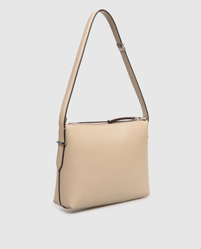 Toteme Beige Bevel leather bag with logo print 253WAL0090LE0025