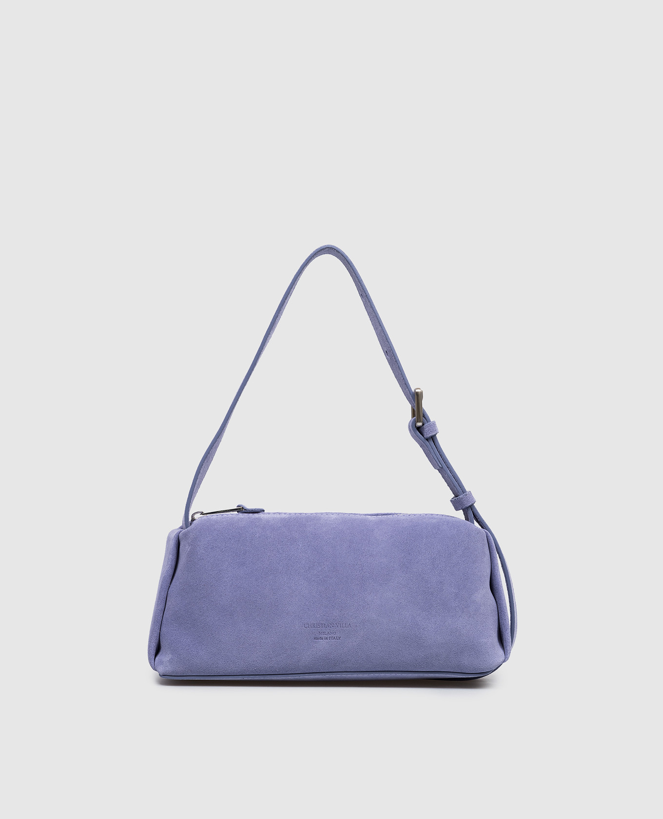 

Purple suede bag with embossed logo Christian Villa, Violet