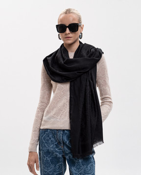 Etro Black silk and wool scarf WATA0010AQ13M