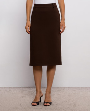 Ermanno Scervino Brown pencil skirt D492O355ILM