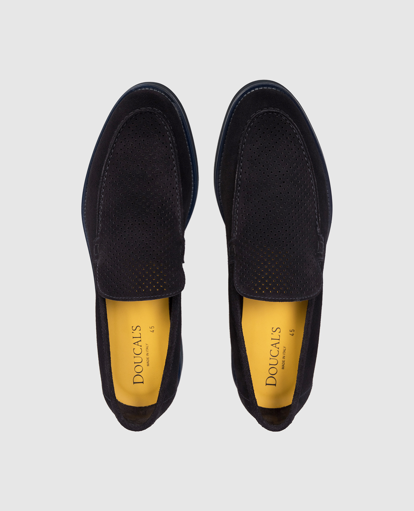 

Blue suede loafers with perforations Doucal's