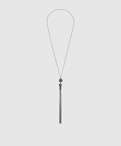 Gray chain with pendant with monil chain