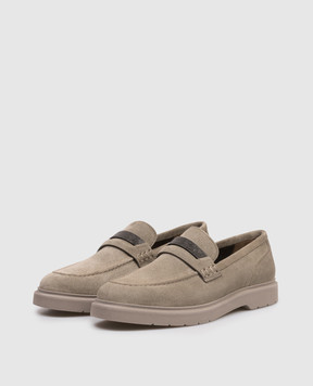 Brunello Cucinelli Khaki suede loafers MZSFG2370