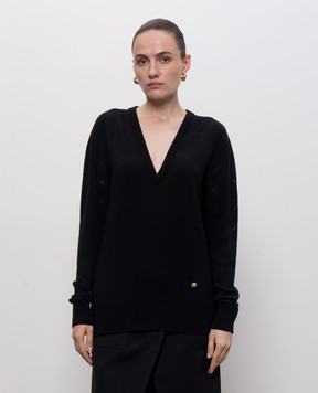 Balmain Black wool pullover HF1KB045KJ99
