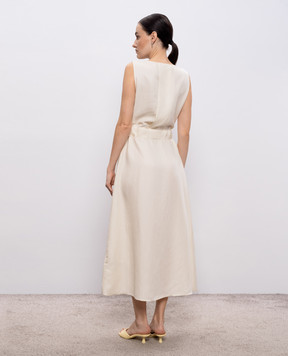 Woolrich Ivory linen midi dress CFWWDR2020FRUT3043