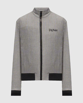 Balmain Black wool jacket with logo GH1TFB11VI56
