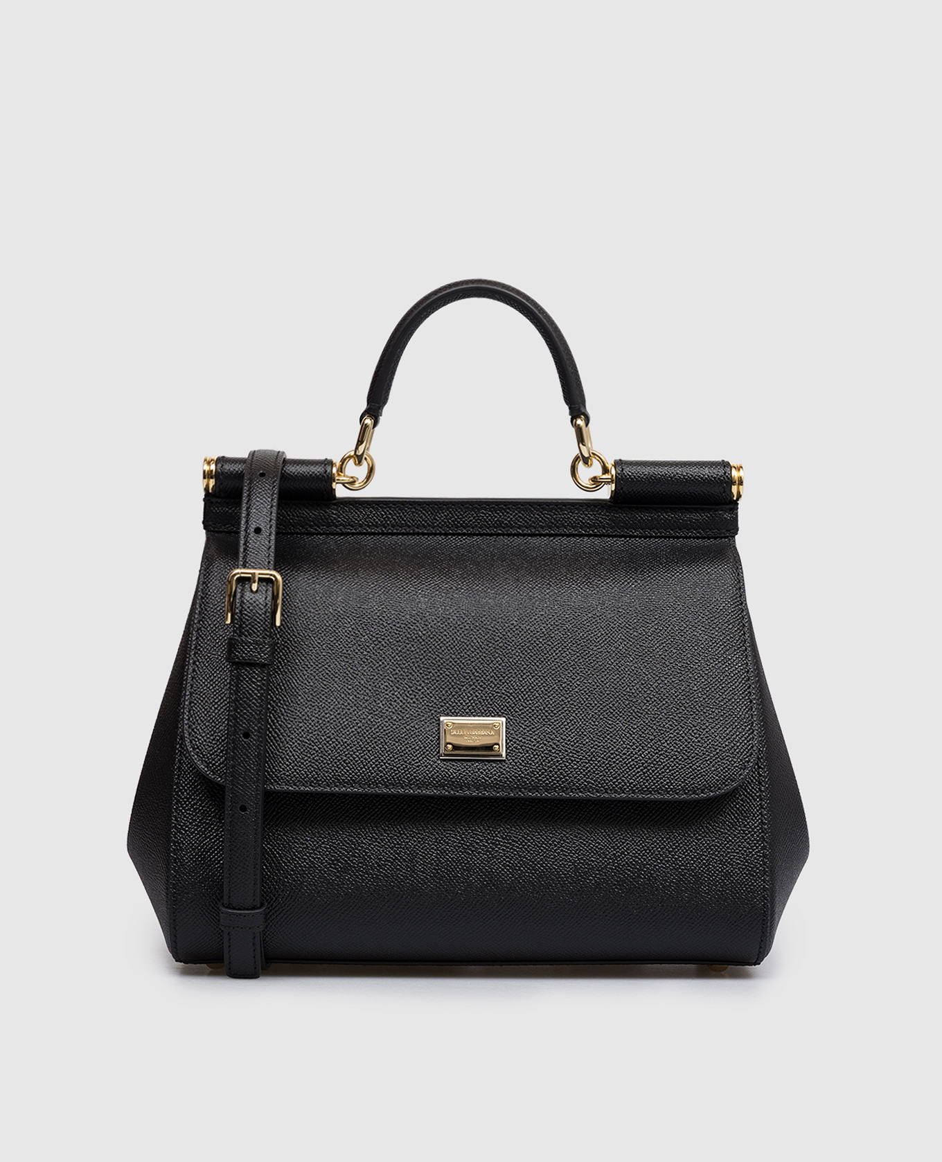 Black leather bag Sicily