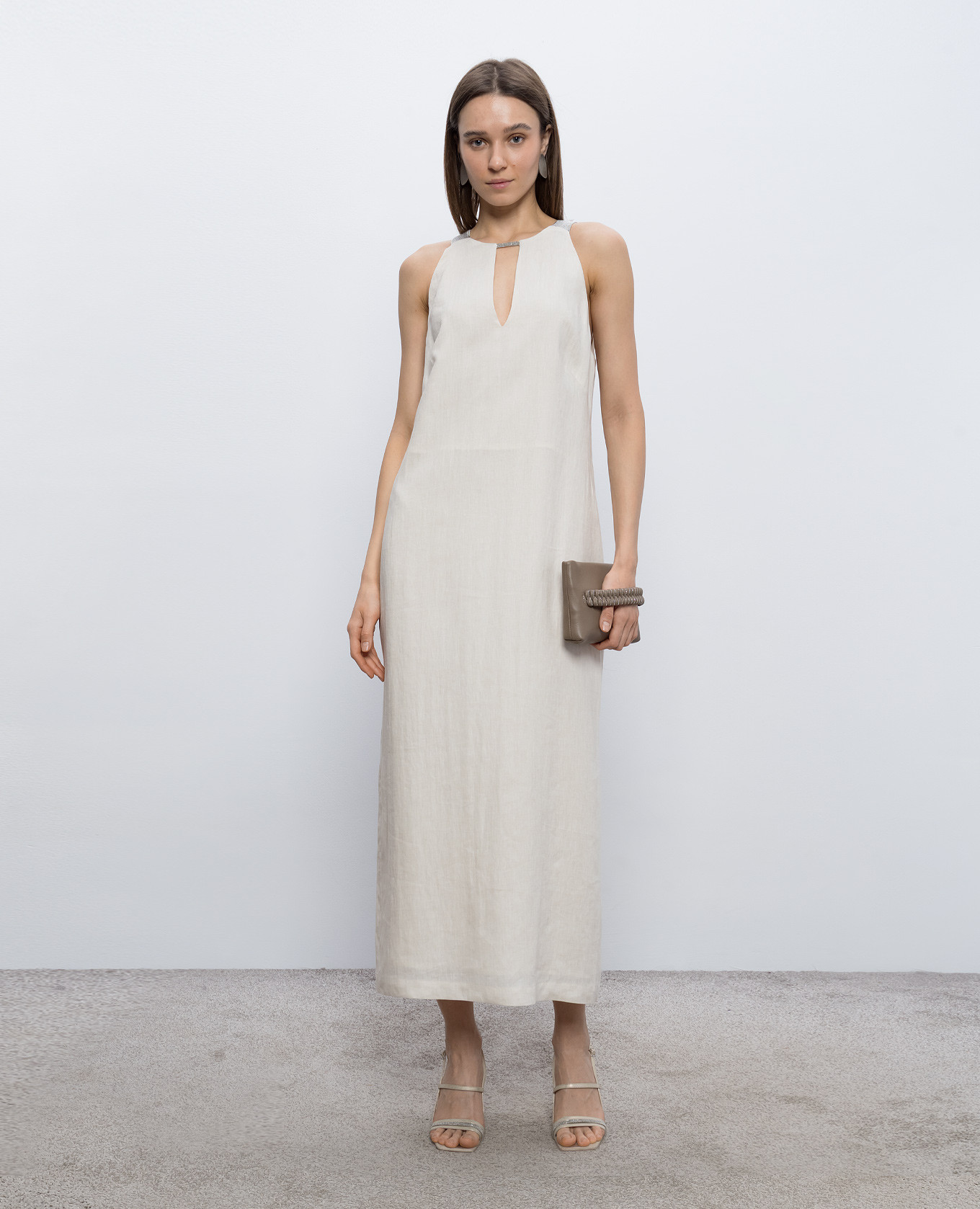 

Beige linen midi dress Peserico