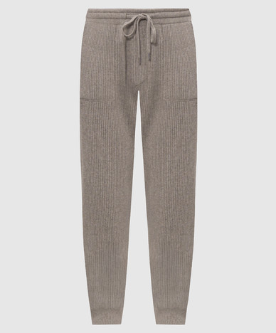 Beige cashmere joggers