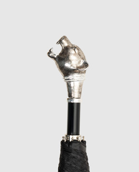 Pasotti Black Panther folding umbrella with Swarovski crystals OMITUO64SRASO62771K1