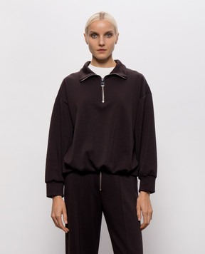 Dondup Brown sweatshirt with zipper F529KS0027DXXX