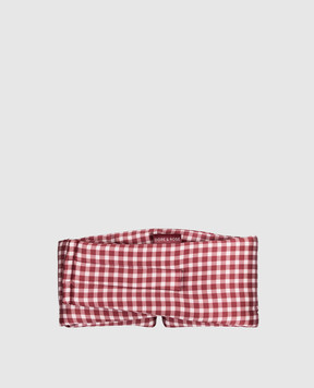 Dore & Rose Burgundy silk check sleep mask DEEPSLEEPMASK