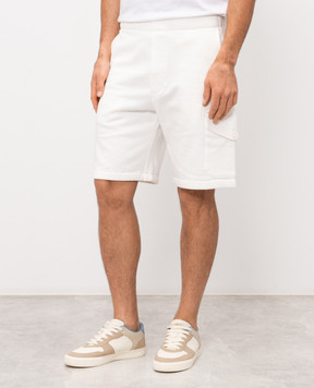 C.P. Company White shorts with logo embroidery MSB029A005086W