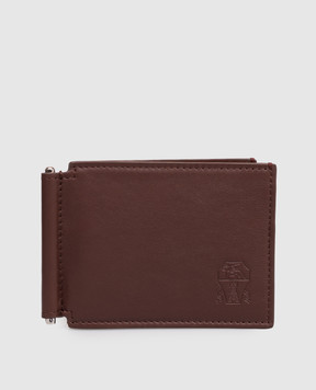 Brunello Cucinelli Brown leather wallet with embossed logo MWZNBU440