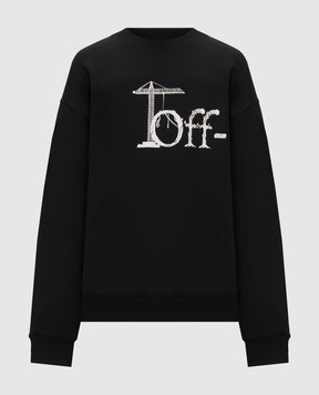 Off-White Black sweatshirt with contrast logo print 44MBA054F26F006