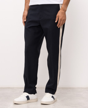 Moncler Blue pants with logo patch L20912A00017599LT
