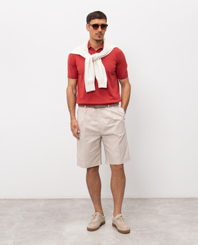 Brunello Cucinelli Red cotton polo shirt M29800125