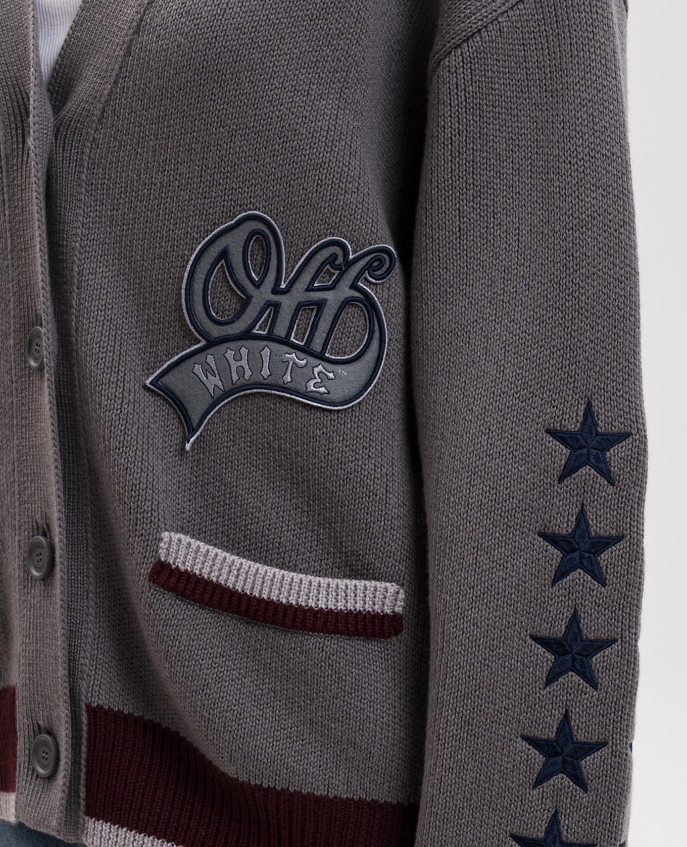 Gray wool cardigan Off-White 5