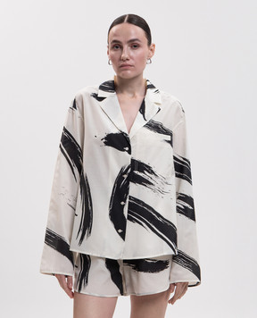 Loulou de Saison Sana silk pajama-style shirt SANA
