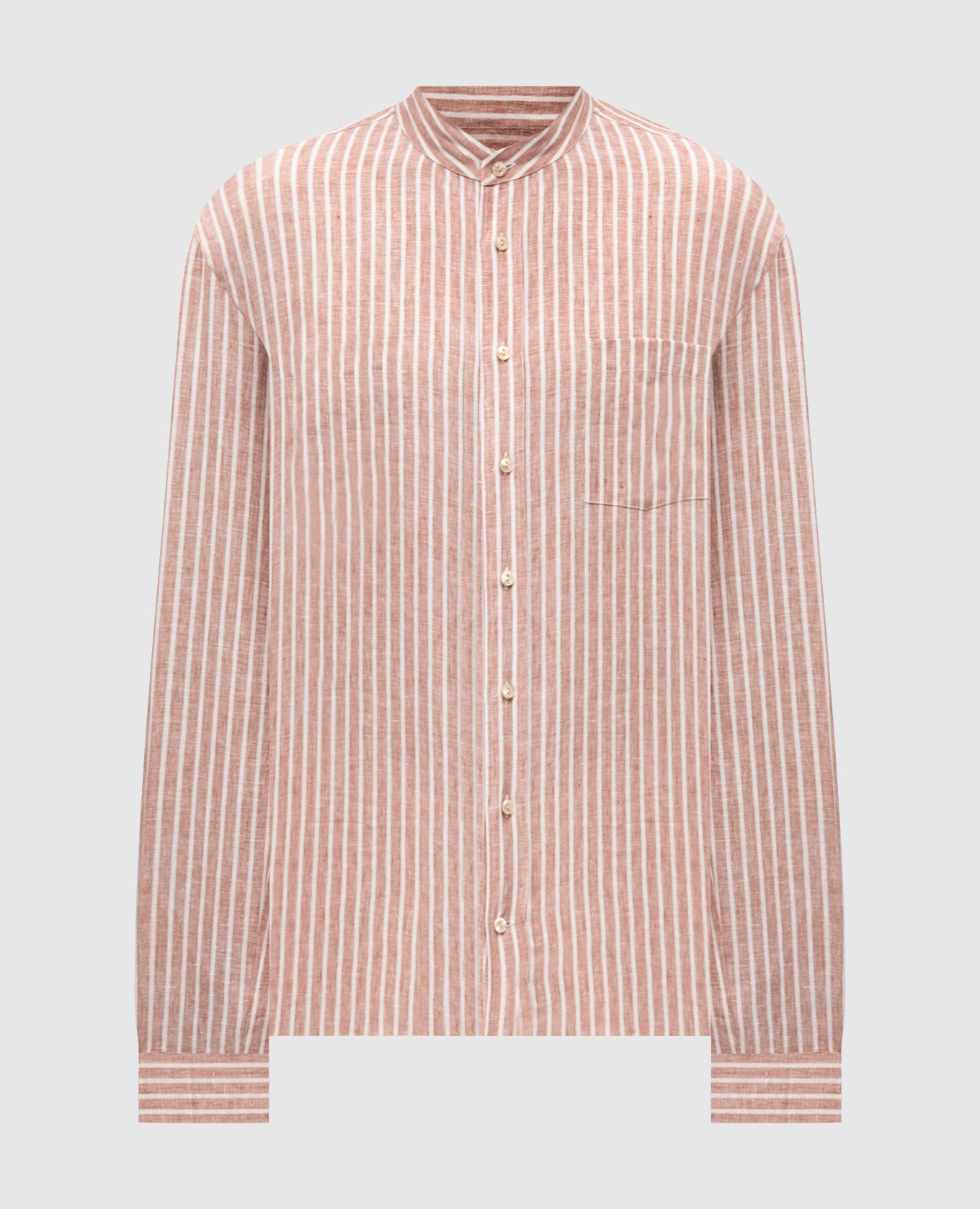 Brown striped linen shirt