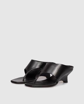 Khaite Marlow black leather mules F31081027