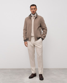 Stefano Ricci Beige cashmere patterned shirt MC007374R3063