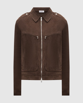 Brunello Cucinelli Brown combination jacket MPCLF2077