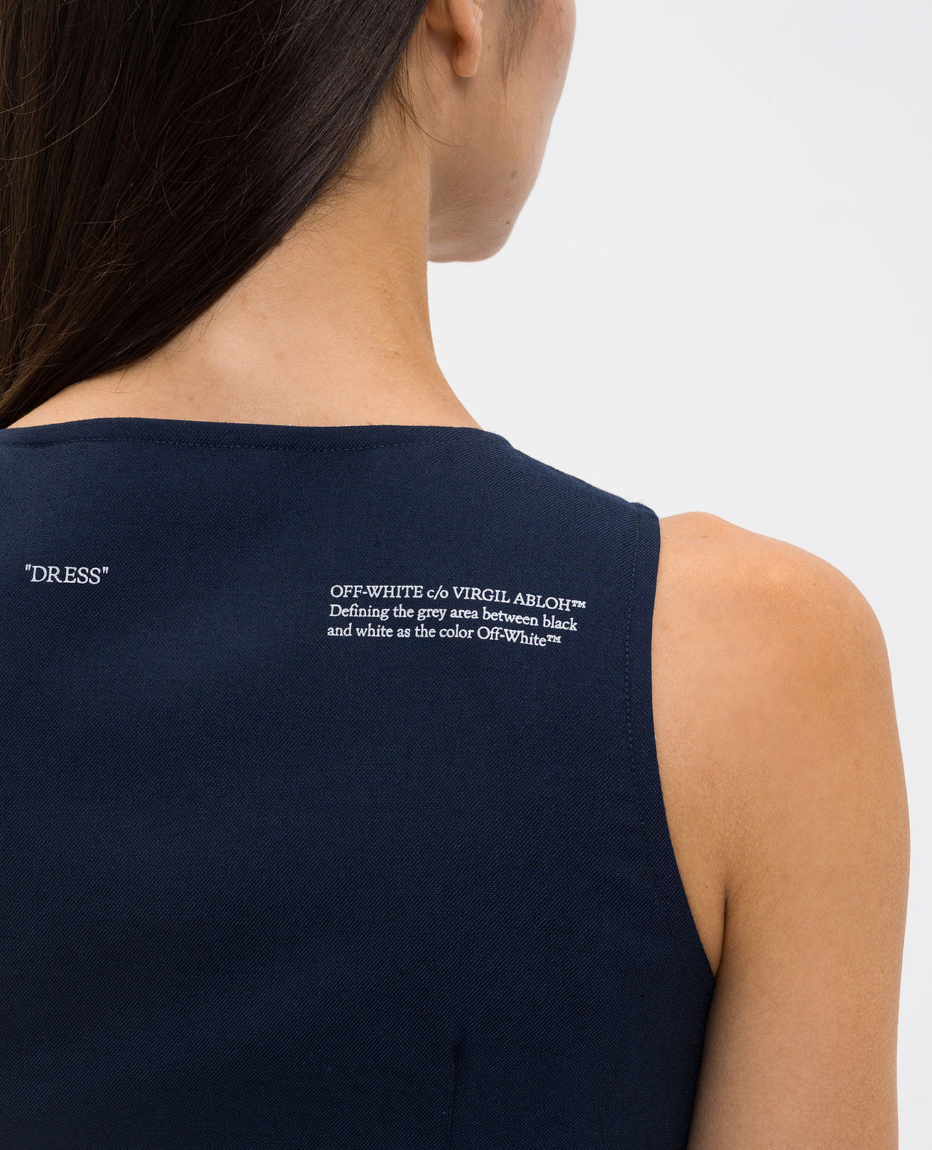 

Blue wool dress with logo Off-White, Navy blue