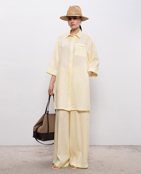 Peserico Yellow long linen shirt S0649702647