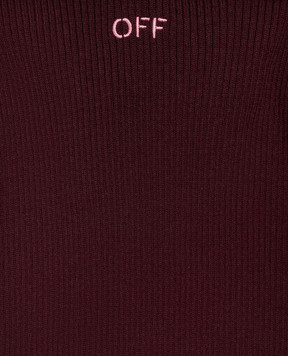 Off-White Children's burgundy hoodie with ribbed wool 44GHU001F26K001