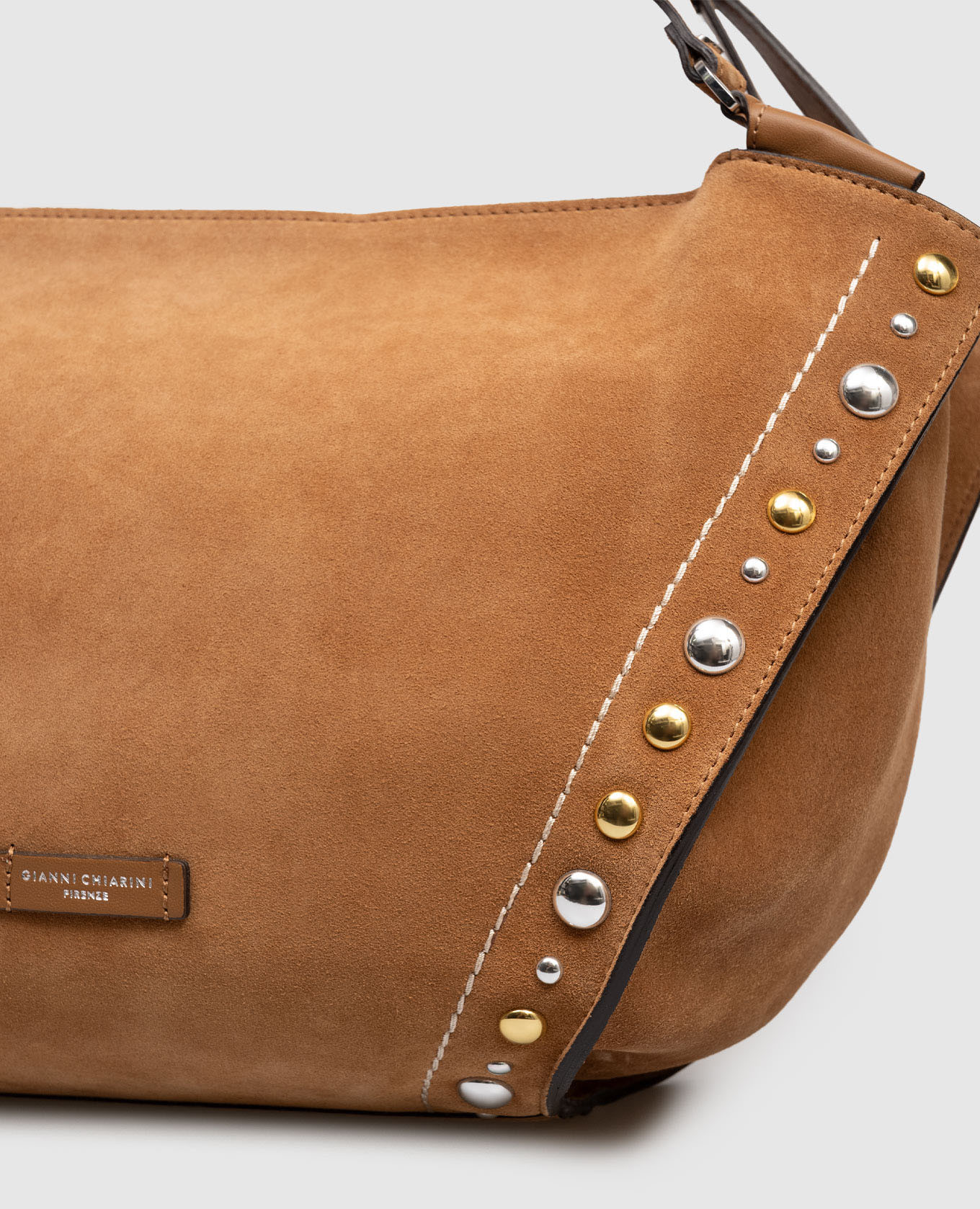 Brown suede tote bag Bloom Gianni Chiarini 4