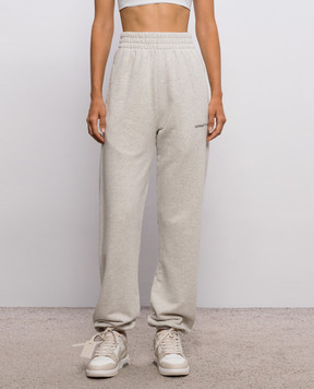 Off-White Beige melange joggers with logo print 2FH00496B