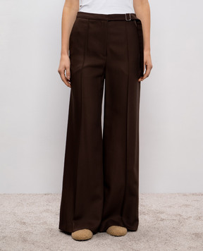 Loulou de Saison Brown PRATT flared trousers with wool PRATT