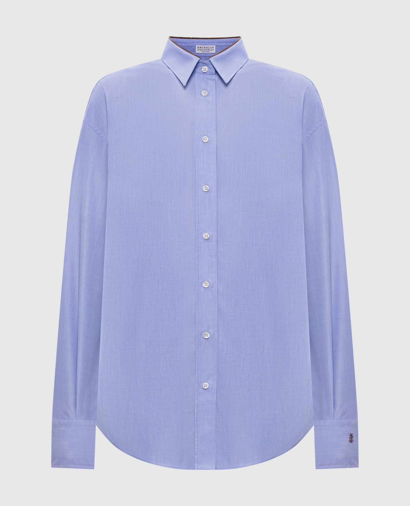 

Blue shirt with a monil chain Brunello Cucinelli, Light blue