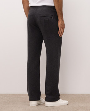 Dolce&Gabbana Grey sweatpants with logo patch GP0M5TG7Q2O