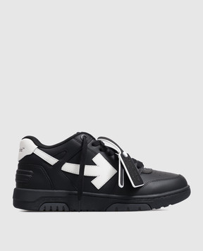 Off-White Out Of Office black leather sneakers M189C9L019