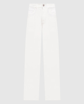 Brunello Cucinelli White jeans with a monil chain M0H81P5568