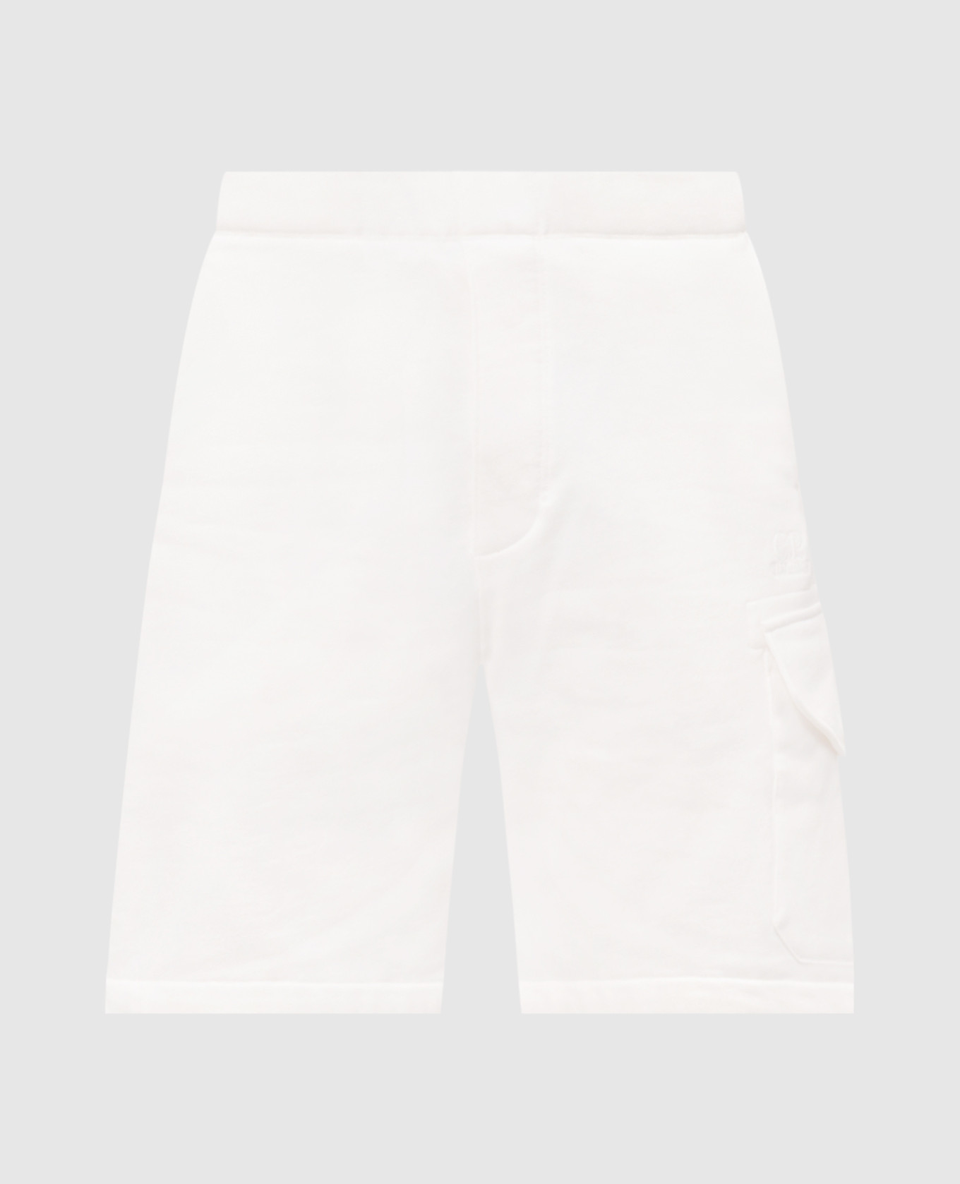 White shorts with logo embroidery