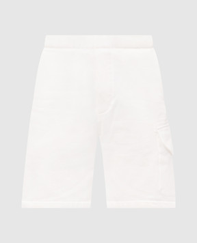 C.P. Company White shorts with logo embroidery MSB029A005086W