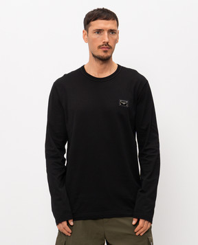 Dolce&Gabbana Black long sleeve with logo patch G8PV0TG7P1B