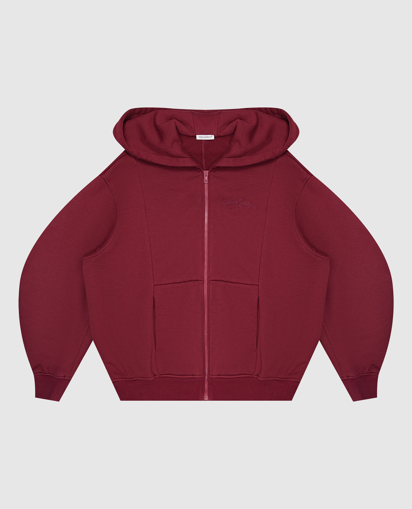 Children's burgundy sports jacket with logo embroidery