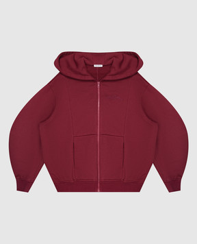 Dolce&Gabbana Children's burgundy sports jacket with logo embroidery L5JWCZG7QNV