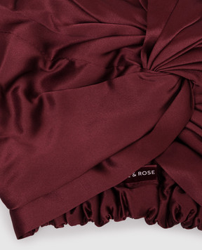 Dore & Rose Burgundy silk sleep cap PREMIUMSILKBONNET