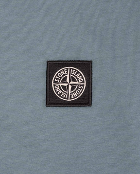 Stone Island Children's blue T-shirt with logo patch L2S162100003S00471012
