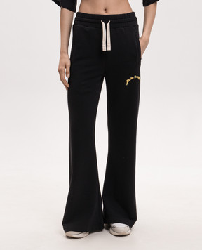 Palm Angels Black sweatpants with logo print PWCH029S26FLE003